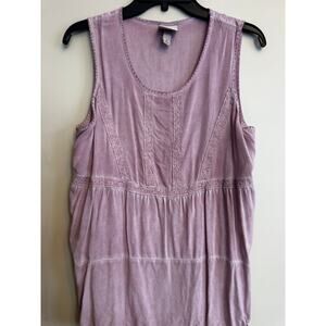 Knox Rose Lavender Sleeveless Lace-Trim Tank Top